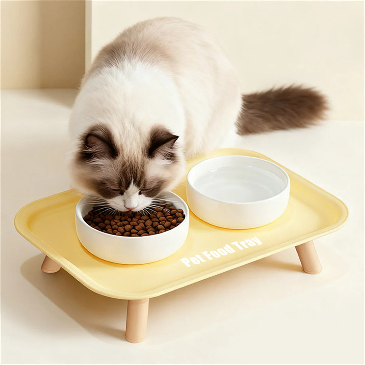 Pet Ceramic Bowl Double-Way Anti-Splash Anti-Flip Cat Dish Neck Protection Dog Bowl Water Bowl Prevent Spill Dog Feeder