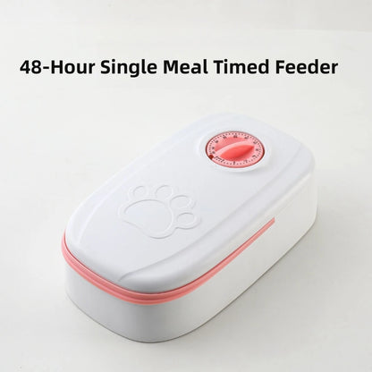 Pet Automatic Feeder Timed Quantification Separate Bowls for Dry Wet Feeding Easy to Clean Short-distance Travel Home Use
