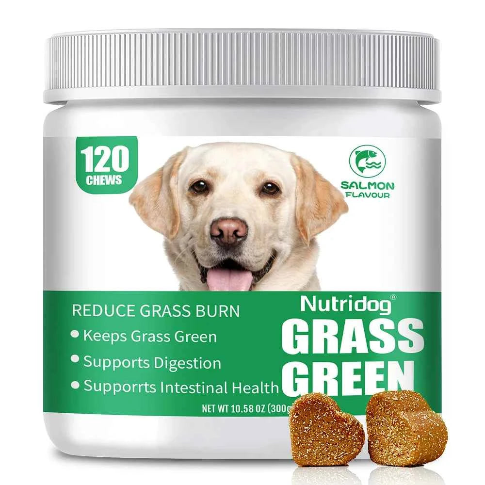 Grass Green Dog Chews - Lawn Urine Neutralizer, Reduces Urine Burns to Grass, Keeps Grass Green, Maintains Intestinal Health
