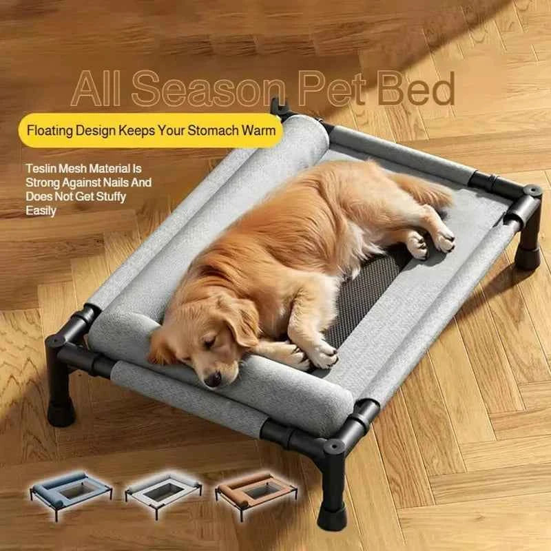 Elevated Cooling Pet Bed Breathable Dog Cot With Pillow Pad Four Seasons Use Moisture Proof Indoor Bed For Dogs And Cats