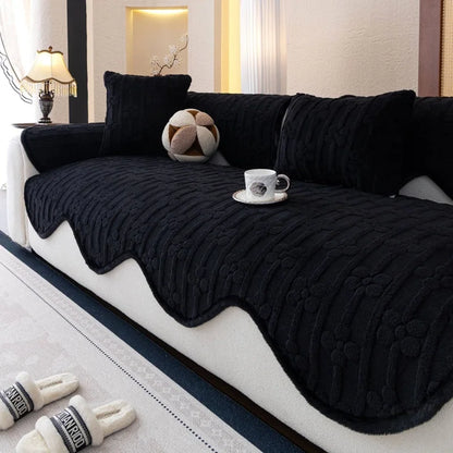 Thicken Plush Sofa Covers Winter Warm Universal Couch Mat Retro Style Anti-slip Sofa Seat Pad Decor for Living Room 방석쿠션
