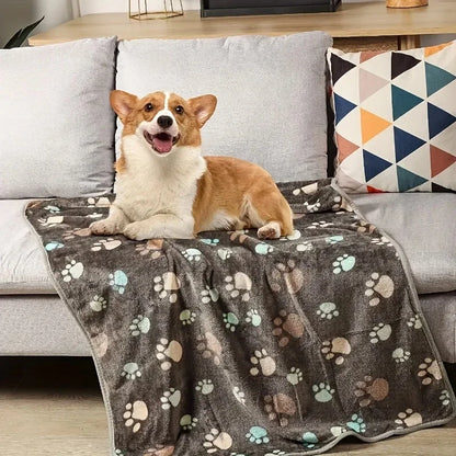 3PCS Soft Flannel Fleece Cat Dog Blanket Bed Mats Paw Foot Print Warm Pet Blanket Sleeping Beds Cover Mat For Pets Supplies