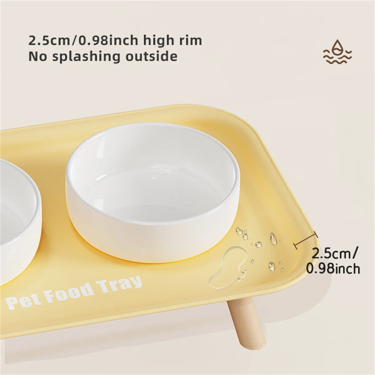Pet Ceramic Bowl Double-Way Anti-Splash Anti-Flip Cat Dish Neck Protection Dog Bowl Water Bowl Prevent Spill Dog Feeder
