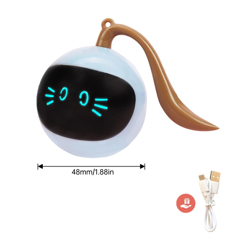 Pet AI Smart Cats Toy Usb Rechargeable Rotation Petanque Ball  Automatically Avoid Obstacles Toys Interactive Games Fun Cat Ball