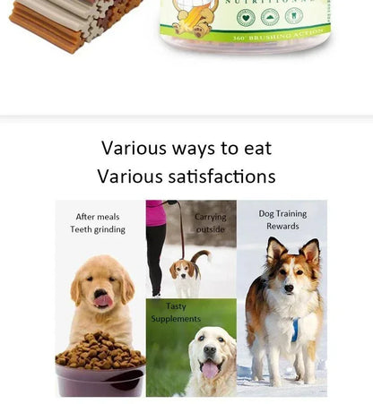 Dog Bruxism Stick Six Star Convenient Bring Along Storage Fresh Breath Easy To Chew Adult Dogs Puppy Training Rewards Pet Treats
