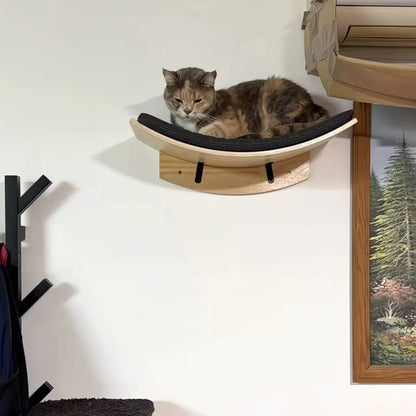 Wall-Mounted Cat Stairs Cat Scratching Posts Hammock Moon House Indoor Cat Gym Cats Furniture for Kittens Climbing and Sleeping