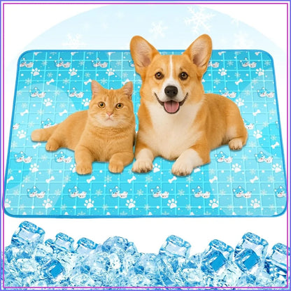 Dog Cooling Mat, Non-Toxic Solid Gel, Self-Cooling Pad, Waterproof, Durable, Indoor/Outdoor Summer Bed