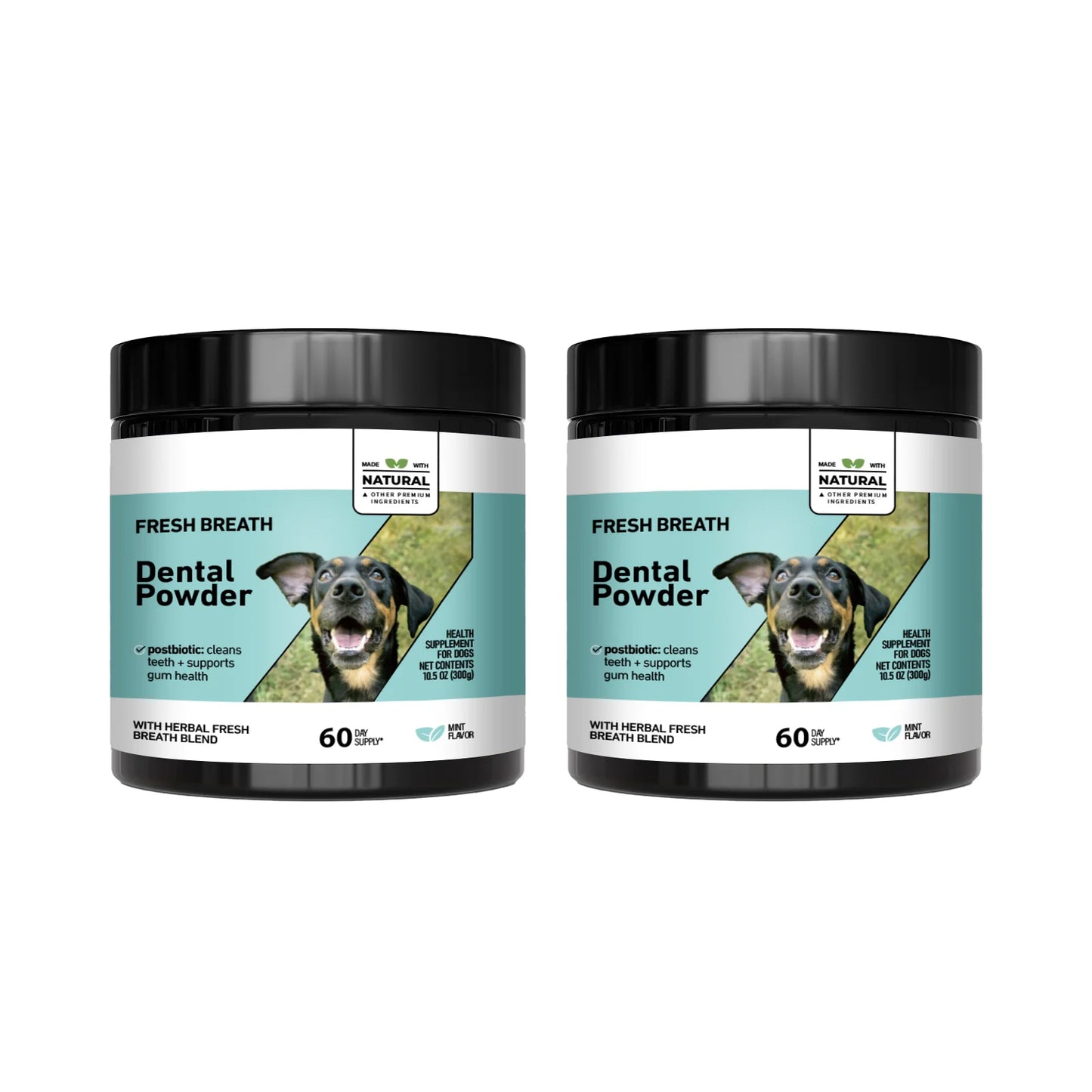 Mint Herbal Pet Teeth Powder - Anti-Tartar Formula for Dogs & Cats, Freshens Breath & Promotes Oral Health Naturally.