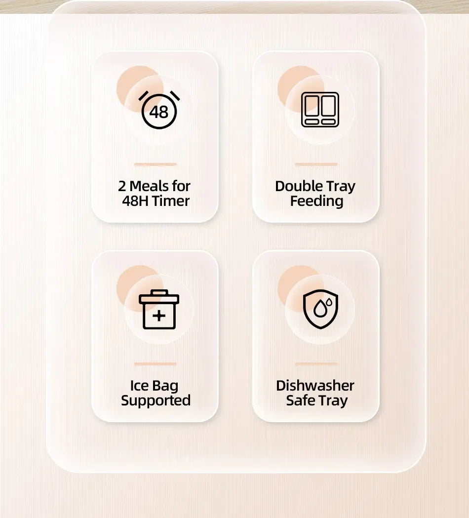 2 Meals Timed Automatic Dog Feeder Dual Bowls Smart Cat Food Dispenser Wet Dry Pet Food Dispenser Pet Feeder Cat Accessories