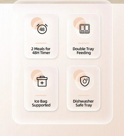 2 Meals Timed Automatic Dog Feeder Dual Bowls Smart Cat Food Dispenser Wet Dry Pet Food Dispenser Pet Feeder Cat Accessories