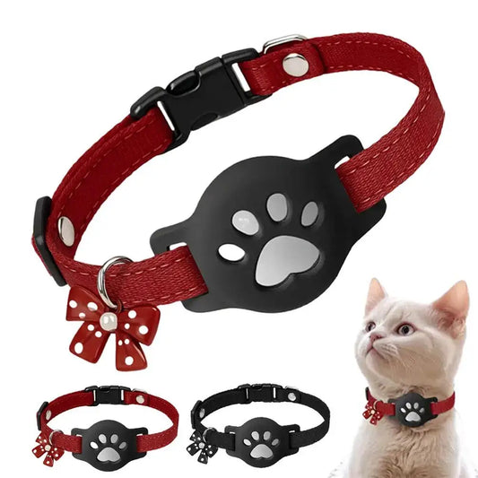  Cat GPS Collar with Bells Cats Collar for Tracker Kitten Collar 7.09-9.84 inch Safety Buckle Cats Collar with Airtag Holder