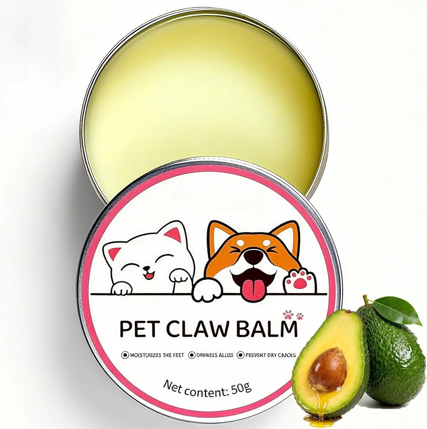 50g Pet Foot Moisturizing Cream Paw Balm for Cat Dog Natural Plant Pet Nose Protector Paw Autumn Winter Care Foot Moisturizer