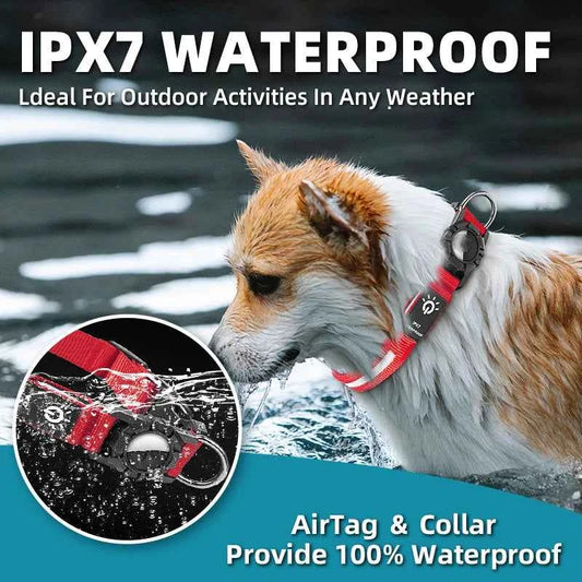 Portable Dog Collar Rechargeable For Air-Tag LED Glowing Collar Adjustable Large Dog Night Light Collar Pet Safety Collar