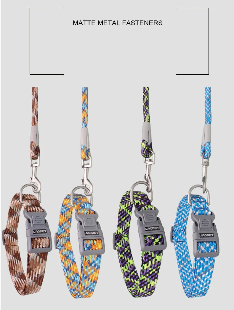 Nylon Dog Collar Adjustable Reflective Pet Collars with Metal Buckle and Quick Release Buckle Large and Medium Dog Pet Collars