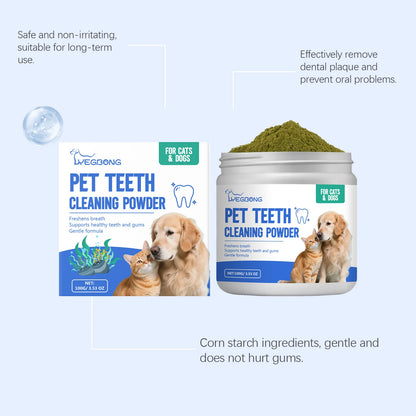 Pet Teeth Cleaning Powder Efficient Removing Dental Plaque Deeply Dissolve Dirt Inside Teeth Eliminate Oral Odor Pet Oral Powder