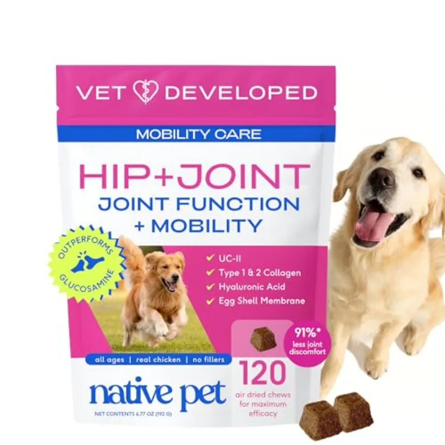 Hip and Joint Supplement for Dogs - UC-II Collagen Egg Shell Membrane and Hyaluronic Acid - Dog Joint Supplement Chews Supports
