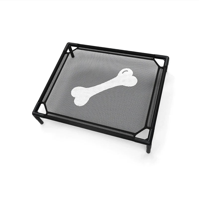 Cooling Elevated Dog Bed - Raised Dog Cot Fits, Pet Cot with Durable Supportive Mesh, Indoor & Outdoor, Black, Small Pet Bed