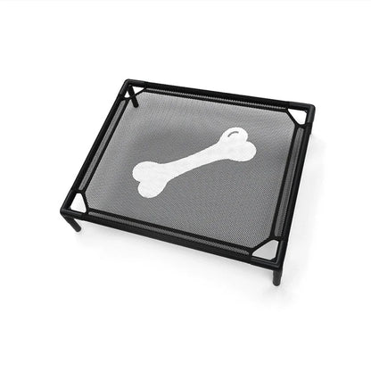 Cooling Elevated Dog Bed - Raised Dog Cot Fits, Pet Cot with Durable Supportive Mesh, Indoor & Outdoor, Black, Small Pet Bed