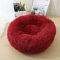 Round Plush Pet Bed - Self Warming Kennel, Machine Washable Mat with Non-Slip Bottom, Soft Cushion House Bed for Cats Dogs
