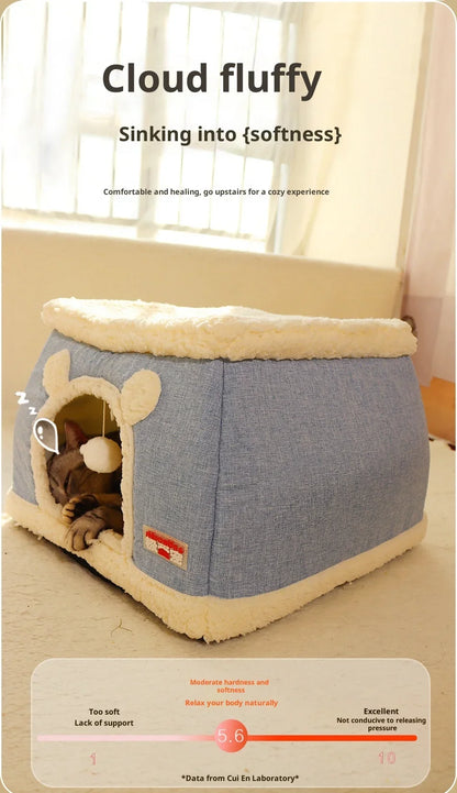New 360 Degree Fully Enclosed Electric Heating Cat and Dog House Cat Nest Winter Warmth Constant Temperature Cat Beds Blanket