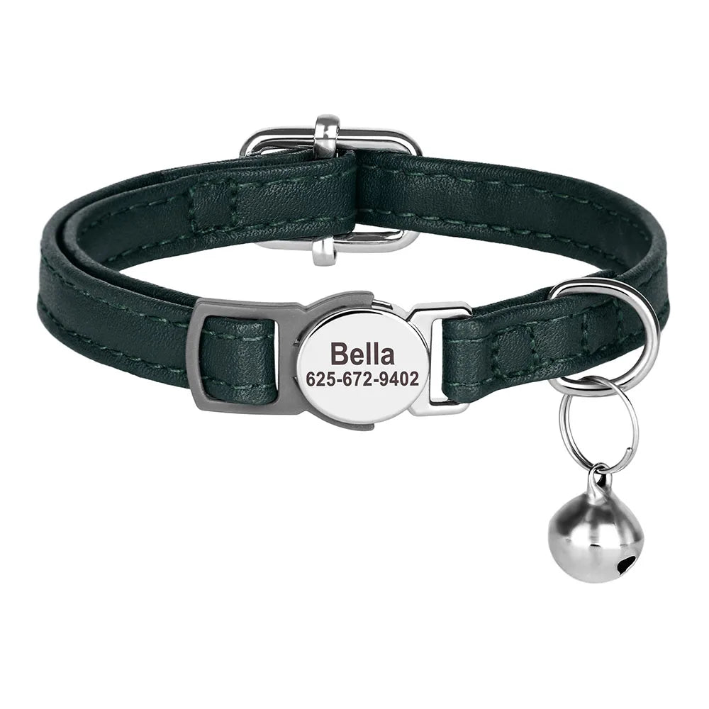 Cat Collar Free Personalized Kitten Collars Engraved Pet Puppy Name Necklace Collars Anti-lost for Cats Small Dogs Adjustable