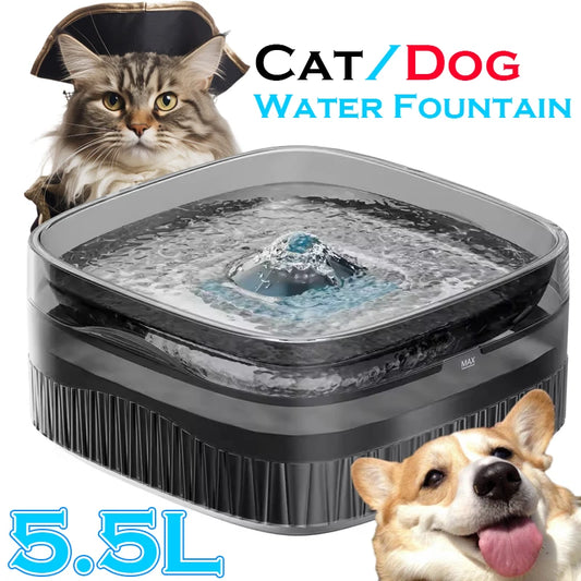 Dog Water Fountain for Cat Dogs, 5.5L Large Automatic Pet Water Dispenser, Cat Water Fountain Dog Water Bowl Dispenser Multi-Pet