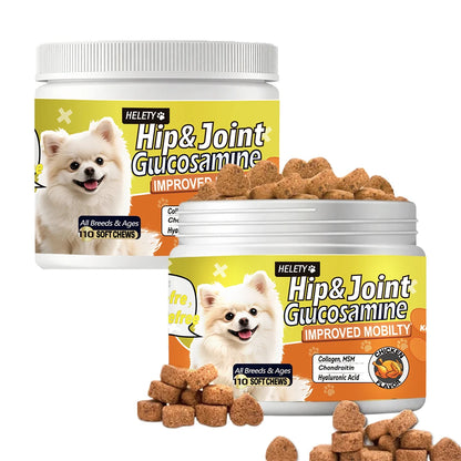 Dog Hip and Joint Supplement with Glucosamine, Chondroitin, Omega 3, MSM, and Green Lipped Mussel, 90chews Flavored Chews for Sm