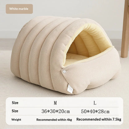 Heated Cat Bed Winter Warm Plush House with Removable Cover Waterproof Scratch Resistant for Cats Small Dogs Comfort Pet Warmth
