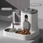 Automatic Cat Feeder & Water Fountain Set - Food Grade Plastic - for Cats & Dogs - Gravity Feed Design
