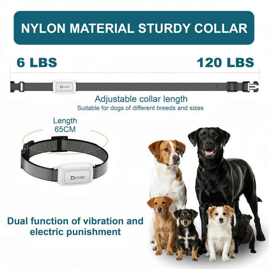 Electric Dog Training Collar Waterproof Dog Bark Collar Pet With Remote Control Rechargeable Anti Barking Device All Size Dogs