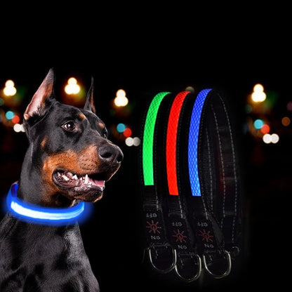 USB LED Dog Collar Lights - Adjustable Comfortable Soft Mesh Safety Collar Dogs, Colorful Lights for Nighttime Visibility