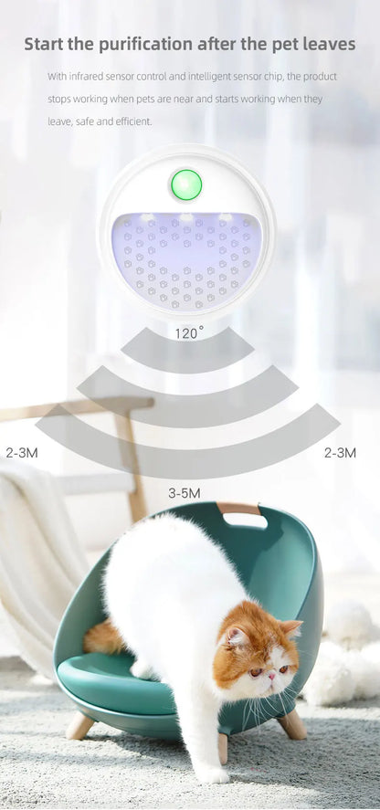 Smart Cat Odor Purifier 4000mAh Rechargeable For Cat Litter Box Deodorizer Pet Toilet Air Purifier Dog Cat Litter Deodorant