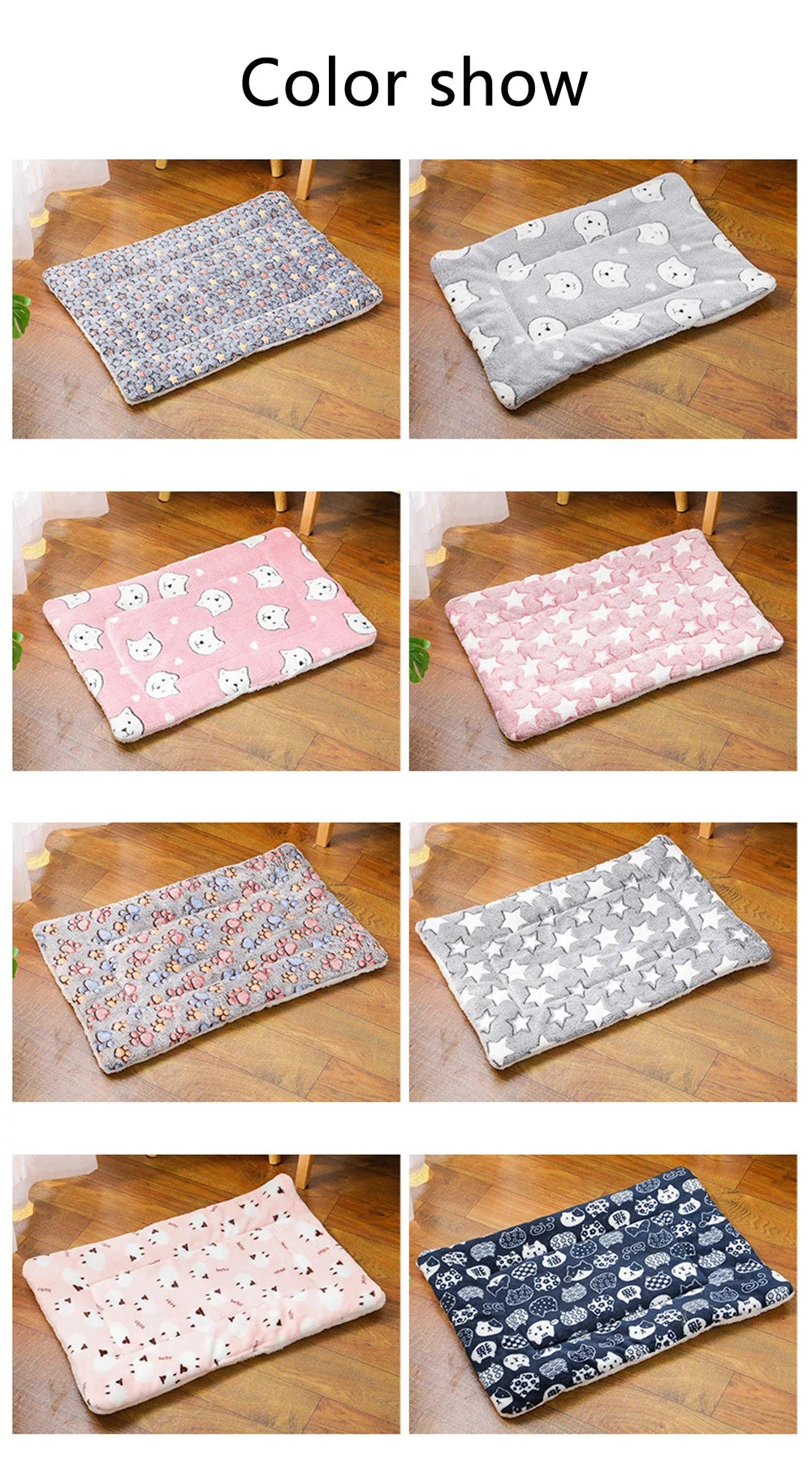 Flannel Pet Mat Dog Bed Cat Bed Thicken Sleeping Mat Dog Blanket Mat For Puppy Kitten Pet Dog Bed for Small Large Dogs Pet Rug