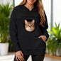Plus Size 3XL Oversized Hoodies Women 2 in 1 Kangaroo Hoodie Sweatshirts for Pet Lover Cat Carrier Pouch Unisex Pullovers Tops