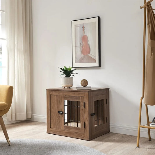 Furniture Style Dog Crate for Small Dogs, Cats, Min Pigs, Rabbit, Indoor Aesthetic Puppy Kennel, Modern Decorative Wood Wire Pe