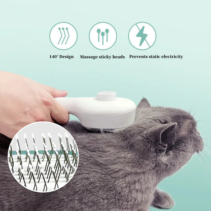 Cat Comb Dog Hair Remover Brush UVC Sterilization Pet Grooming Slicker Needle Comb Removes Tangled Self Cleaning Pet Supplies