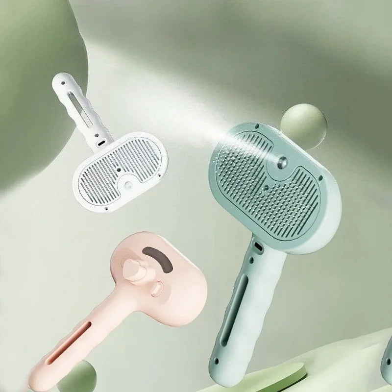 Pet Comb Steam Massage Brush Soft Tooth Spray Universal Brush 3in1 Hair Removal Multifunctional Massage Comb USB Spray Brush For