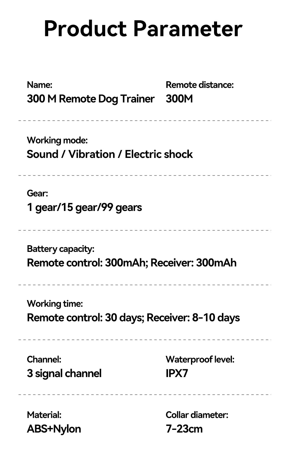 ROJECO Electric Dog Training Collar IPX7 Waterproof Dog Bark Stop Collar With Remote Control Rechargeable Anti Barking Device