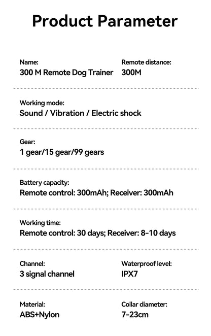 ROJECO Electric Dog Training Collar IPX7 Waterproof Dog Bark Stop Collar With Remote Control Rechargeable Anti Barking Device
