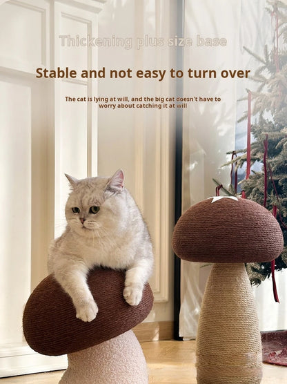 Mushroom Sisal Cat Scratching Post & Board, Vertical Claw Grinding Pad, Durable Non-Shed Cat Scratching Supplies
