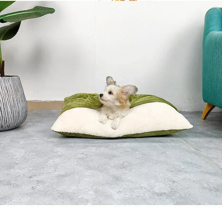 Bite-Resistant Washable Pet Bed - Winter Warm Removable Plush Cushion Large Dog Kennel Sofa Mat & Cat Sleeping Bag for Pets