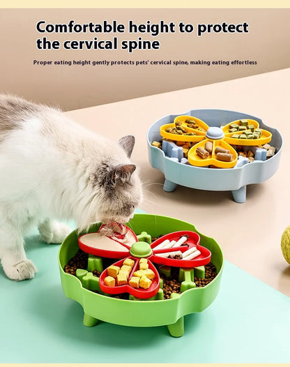 Anti Choking Dog Slow Food Bowl Interactive Durable Cat Bowl Puzzle Toy Rotating Anti Slip Pet Feeding Toy Pet Food Dispenser