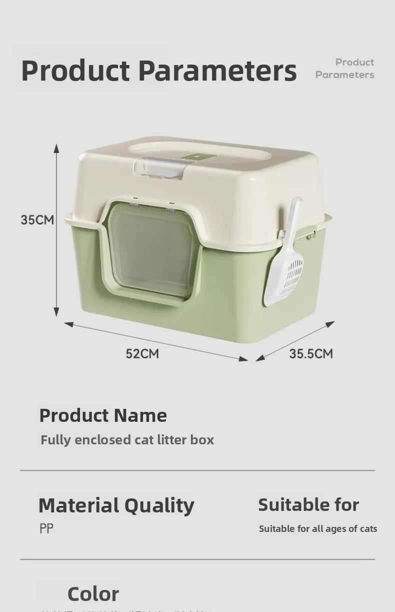 Large Size  Litter Box Full Enclosure Anti Odor Anti Splaing Cabinet  Toilet  Poop Pan Supplies Pet Care Accories
