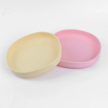 2PCS Whisker-Friendly Silicone Cat Plates, Wide Shallow Pet Bowls, Non-Spill Feeding Dish for Dry Wet Food