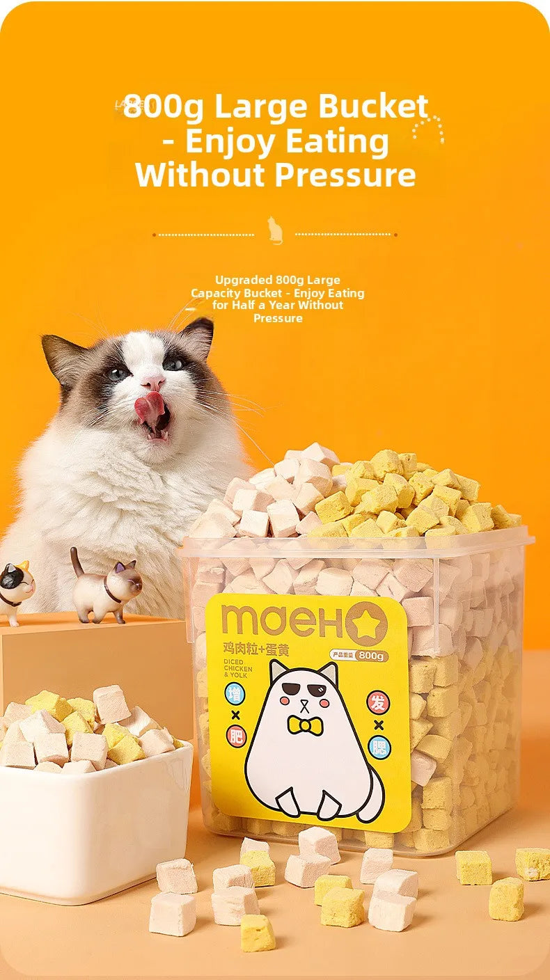 Family Bucket Chicken Freeze-Dried  Food for Adult And Kittens Plush  Treats Pet Supplies Dry Chicken Grain Snacks