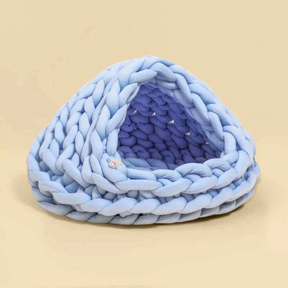 Cute Cat Bed Nest Small Dog Kennel Winter Thick House Weaving Pet Puppy Sleeping Bag Super Soft Cat Sleeping Bed Pet Cushion