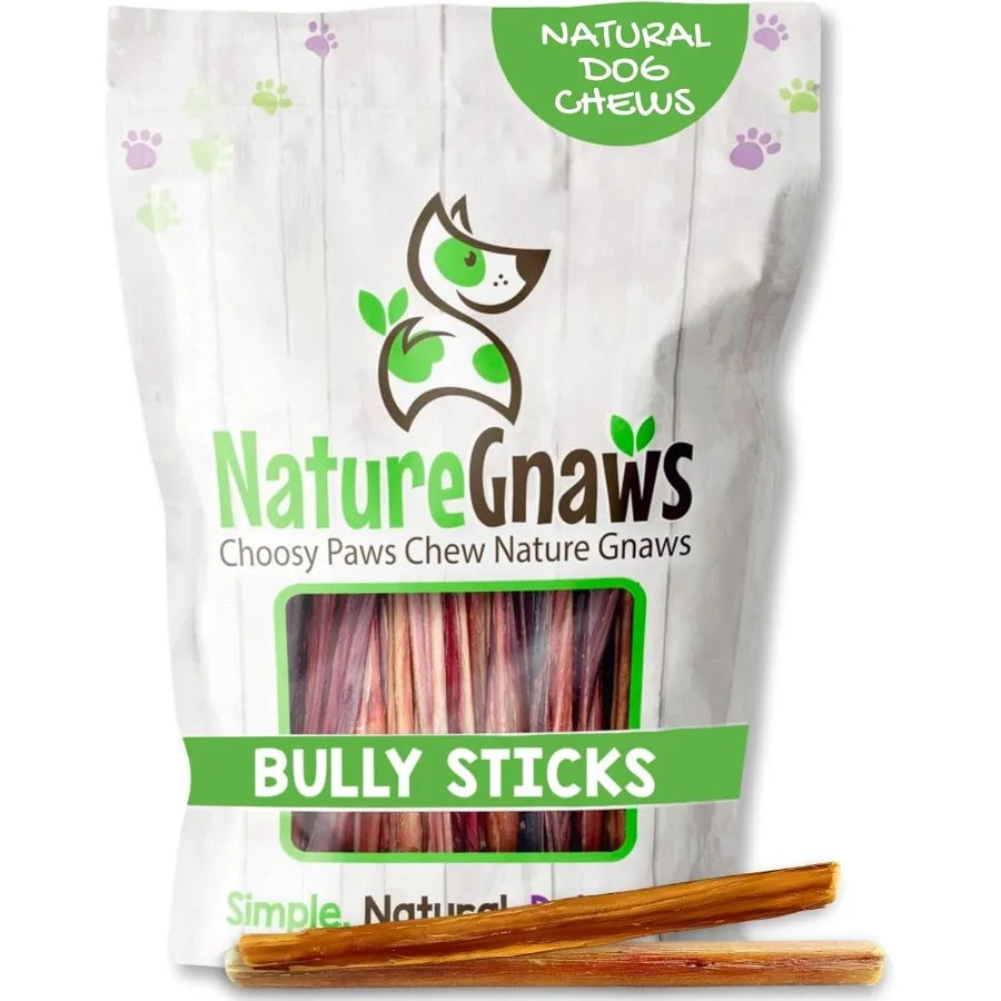 Extra Thin Bully Sticks for Small Dogs 56 50 Count Long Lasting for Light Chewers and Puppies Natural Beef Dog Chew Bone