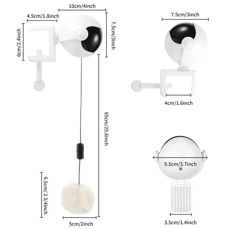 Electronic Motion Cat Toy YoYo Lifting Ball Electric Flutter Interactive Cat Teaser Toy Rotating Interactive Puzzle Pet Toy