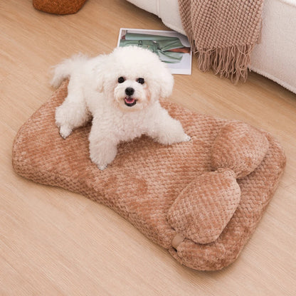 Full Filling Medium Dog Bed Winter Warm Small Cat Sofa Mat Elastic Puppy Kennel Dog Sofa Mat Accessories with Detachable Pillow