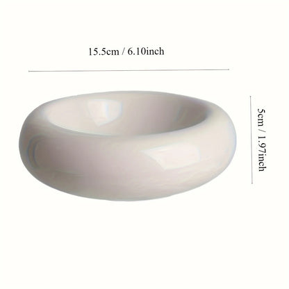 Cat Bowl Ceramic Cat Bowl Dish Pet Bowl Donut Shape Cat Food Bowl Anti-Fall Flip Bowl Non-slip Multiple Colors Shapes Snack Bowl